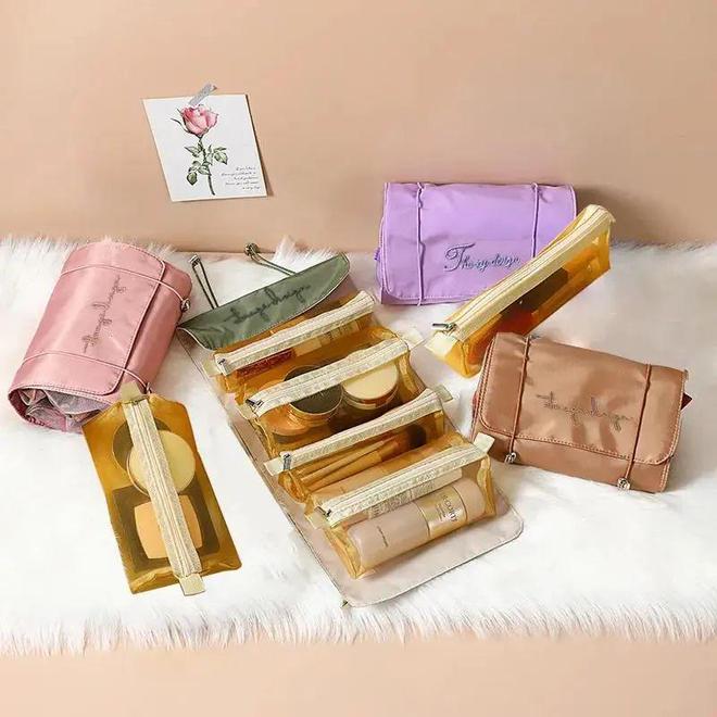 包就够了分类收纳4小包可独立使用这才是包包该有的样子！mg不朽情缘游戏平台全家旅行洗护四合一化妆收纳包这1小(图5)